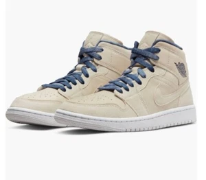Air Jordan 1 Mid SE Shoes White Sand Drift Sail Navy Women's 6 DM9126-104 - Picture 1 of 6