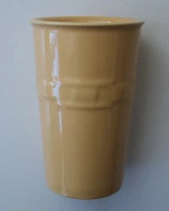 Taza de viaje de cerámica Longaberger 10 oz tejido amarillo mantequilla sin tapa - Imagen 1 de 11