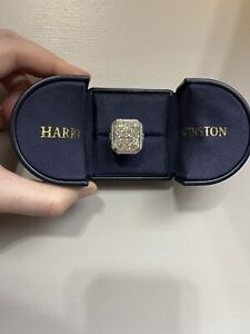 Custom 15 CT Radiant Cut Lab Created Glass Vintage HW Ring Size 6 Harry Winston