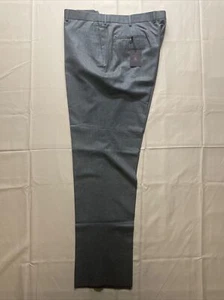 NWT $378 - Robert Talbott Flat Front Grey Wool Flannel Dress Pants 42 Unfinished - Picture 1 of 9