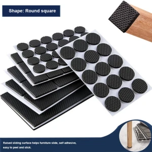 Rubber Pads For Chair Legs Anti Slip Mat Bumper Damper Non-Slips Round Square ﻿ - Bild 1 von 17