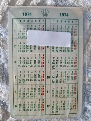 Calendario Rolex Rolex imagen de fábrica vintage 1974/1974 parcelas mínimas Foto 1 de 2