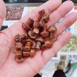 50pcs Natural Obsidian Reiki Gemstone Mushroom Crystal Quartz Healing Decorate - Picture 1 of 6