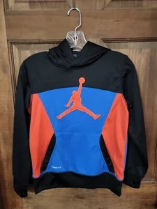 Air Jordan Jumpman Pull Over Hoodie Size Youth M 10-12 Nike Black Red Blue - Picture 1 of 5