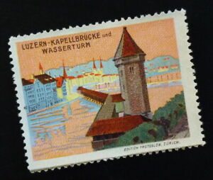 Cinderella Poster Stamp - Switzerland Luzern Bridge Tower F110