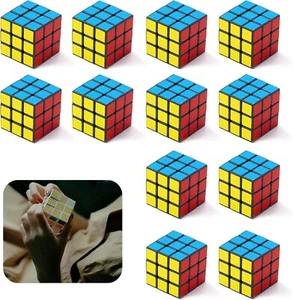 Confezione 12 Puzzle Magic Cube, 3x3 cm Magic Cube Puzzle Mini Cubes Set Natale Bir - Foto 1 di 3