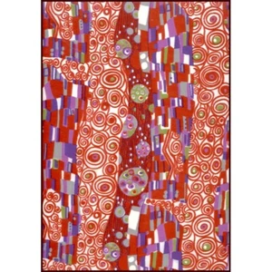 BRILLIANT Red & Purple Print Knit Fabric - Picture 1 of 1