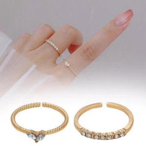 [Opening Adjustable Rings Love Jewelry Heart Alloy Rings F4 Lot Shiny M6F0 N6T9 - Picture 1 of 17