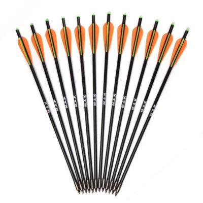 17in./20in. Fiberglass Arrows OD8mm Steel Arrowhead Vanes Sport Hunting Outdoor - Image 1 of 4