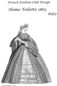 Französische Mode Heimtoilette 1863 Muster für Puppe. - Bild 1 von 1