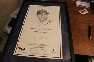 SELTENES HARMON KILLEBREW HANDSIGNIERTES ALUMNI-POSTER MIT PRÄGUNG 279/300 COA - Bild 1 von 8