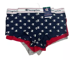 Mujer Champion BOYSHORT Ropa Interior Bragas 3 Pares Gris, Rojo y Azul Talla L 7 Nuevo - Imagen 1 de 6