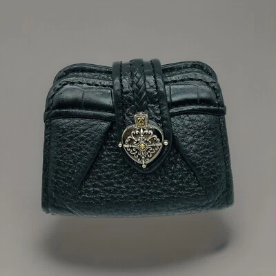 Brighton Black Leather Heart & Silver Embellishment Photo Case 3” - Image 1 of 4