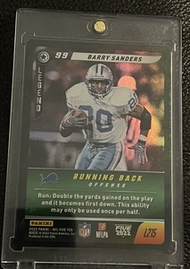 🔥2022 Panini NFL FIVE Barry Sanders Legendary Card #L215 Rated 99 Overall 🔥