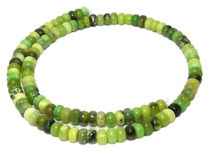 😏 Chrysopras Perlen (" Grüner Chalcedon ") Rondelle 6x4 mm Edelstein Strang 😉 - Picture 1 of 1