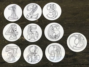 10 X UNTERSETZER 60ER / 70ER JAHRE KUNSTSTOFF DESIGN VINTAGE SPACE AGE OP-ART - Bild 1 von 12