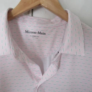 Mizzen + Main Golf Polo Shirt XL X Large Pink Print Short Sleeve - Picture 1 of 6