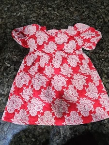Janie And Jack Bradbury Vestido Floral Manga Corta Abullonada Ajuste y Acampanado 2t Rojo Blanco  - Imagen 1 de 7