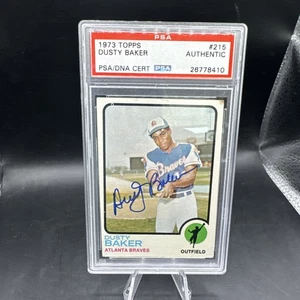 1973 Topps Dusty Baker PSA DNA Authentic Auto Braves Signed Autograph - Picture 1 of 2