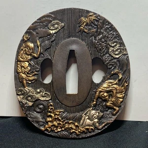 Japanese sword guard, sword accessories Hermits in the sea - Picture 1 of 4