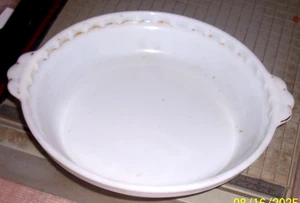 Plato/sartén vintage Pyrex de vidrio de leche blanco de 8 1/2 pulgadas # 228 plato para hornear EE. UU. - Imagen 1 de 9