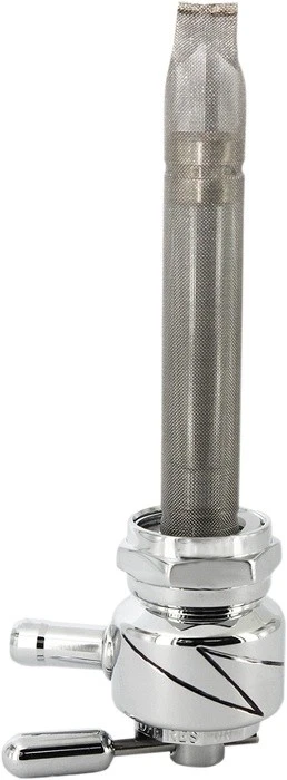 Pingel Lightning Power-Flo Petcock Chrome 90 Degree Forward 22mm Round - Image 1 of 1