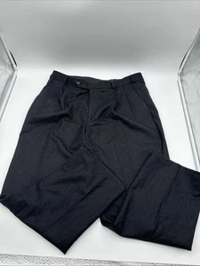 Brooks Brothers Dress Pants Mens 36 100% Wool Black Made in USA - Picture 1 of 5