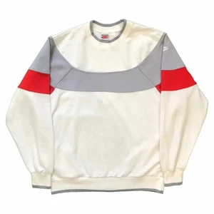 Vintage Nike Sweatshirt Mens Large White Sleeve Swoosh USA Fleece 90s Crewneck - Picture 1 of 7