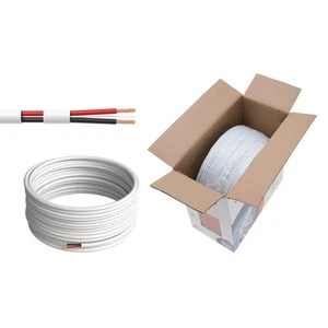 Cable de seguridad de 500 pies 22/2 AWG trenzado blindado CCA alarma contra incendios antirrobo cable de CCTV - Imagen 1 de 7
