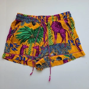 Emma J Shipley Anthropologie Extravaganza Sleep Shorts L Animal Print Orange - Bild 1 von 11