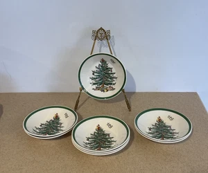 8 Spode Vintage Weihnachtsbaum Beere Nuss Obst Sauce Schüsseln 5 1/8" grüner Rand - Bild 1 von 7