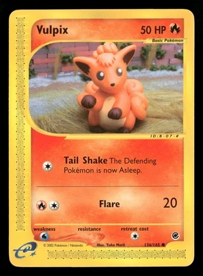 Vulpix - 136/165 - Common - Expedition - Pokemon Card - LP - Image 1 of 2