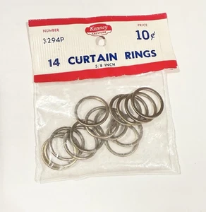 New NOS Vintage Kenney Crestline Brass Color Small 5/8 in Curtain Rings 3217E - Picture 1 of 2