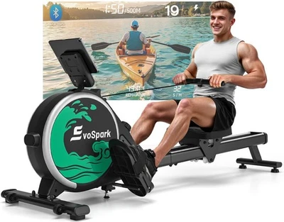 Silent Magnetic Rowing Machine 16-Level Dual Rail Foldable Rower 350lb Capacity - Image 1 of 4