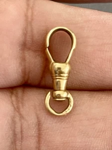 VICTORIANO ORO 18KT GIRO PERRO CLIP BROCHE PARA CADENA RELOJ BOLSILLO (K17) - Imagen 1 de 7