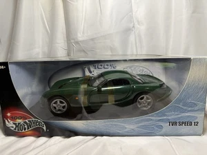 Hotwheels 1:18 TVR Speed 12 - Green - Sealed In Box Diecast Model Car - Picture 1 of 2
