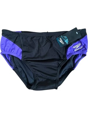 NWT Speedo Men's Med. 34 Spark Splice Brief Purple Black Drawstring Lined in Box - Image 1 of 4