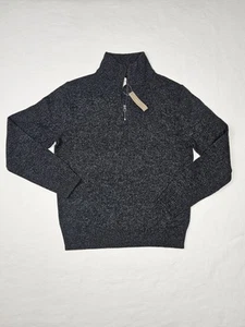 Maglione J Crew uomo medio marmorizzato robusto lana merino pullover mezza zip nuovo con etichetta - Foto 1 di 13