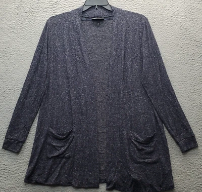 Cárdigan Lane Bryant para mujer talla 10/12 gris drapeado bolsillo puño acanalado frente abierto Foto 1 de 4