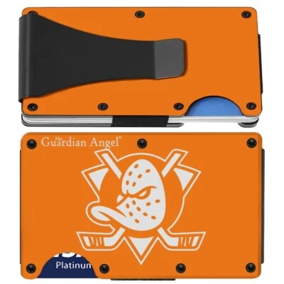 Anaheim Ducks Guardian Angel Titanio Fibra de Carbono RFID Bloqueo Billetera D7 Foto 1 de 4