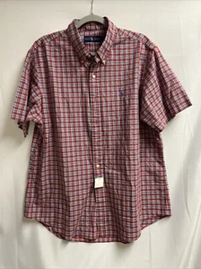 Ralph Lauren Plaid Short Sleeve Button Down Men's Shirt Size XL Red NWT! - Picture 1 of 4