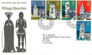 GB stamps 1972 Village Churches Post Office First Day Cover FDC Bureau Handstamp - Picture 1 of 2