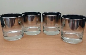 Vintage Silber Ombre Whisky Gläser 4er Set 70er Jahre Bargeschirr Retro unterhaltsam - Bild 1 von 6