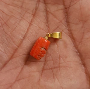 Coral Pendent Natural Italy Red Coral Beaded Pendant Handmade Necklace Pendant. - Picture 1 of 8