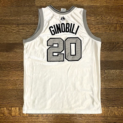 Manu Ginobili Majestic San Antonio Spurs NBA Basketball Jersey Youth 14/16 (YXL) - Image 1 of 4