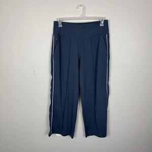 Athleta Venice High Rise Track Stripe Wide Leg Pant Size L Petite Granite Blue - Picture 1 of 7