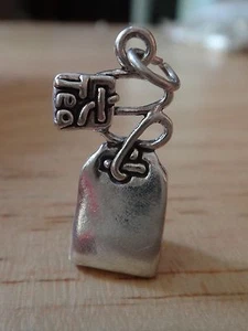 1 bolsa de té de cocina sólida de plata esterlina 3D 22x9x8 mm dice dije de té - Imagen 1 de 5