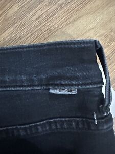 Mother The Insider Crop Step Fray Night in Paris Size 30 Black Wash Jeans