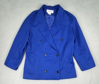 Chaqueta Carlisle Mujer 4 Azul Lana Blazer Botón Doble Pecho Foto 1 de 4