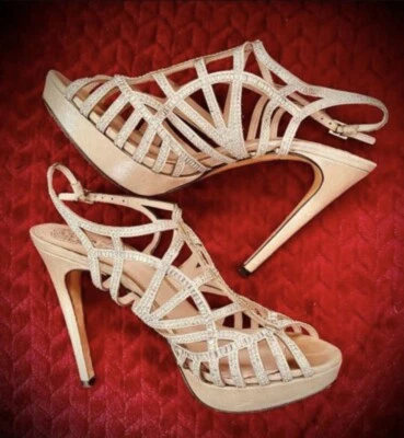 Vince Camuto Leather Sandal, Light Gold, Size 10M. Heels-5”. Excellent Condition - Image 1 of 3